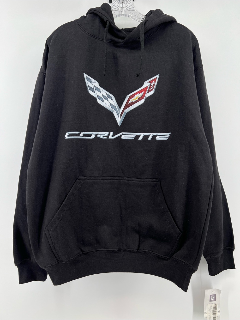 Chevrolet Corvette Modern Emblem Mens Medium Hoodie Black Officially Licensed